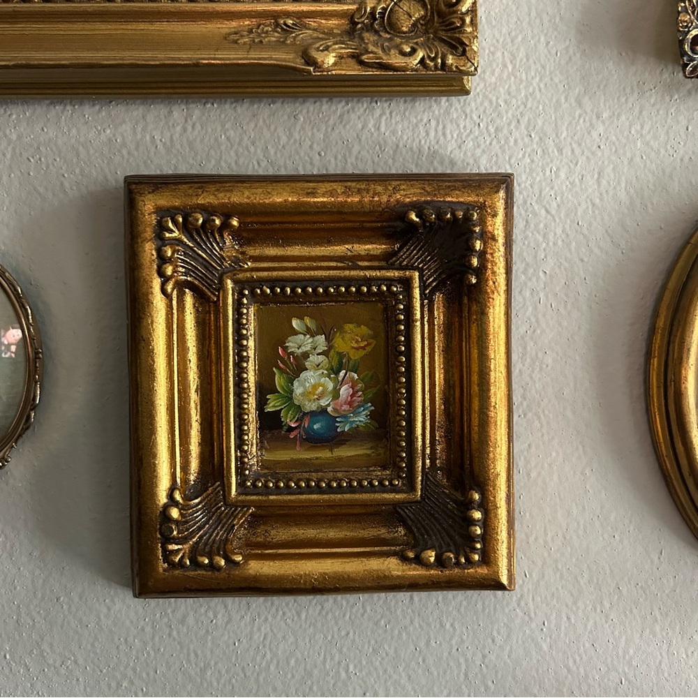 SOLD Gold Ornate Framed Floral Painting